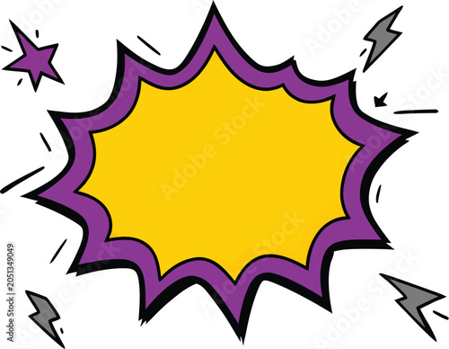 Comic explosion illustration starburst bubble pop art dramatic design concept