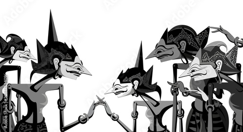 Tablou pe pânză Group of fantasy creatures standing together.