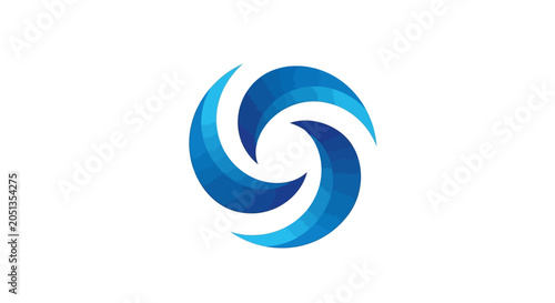 Abstract Blue Swirl Logo Design
