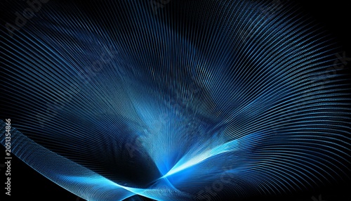 Abstract Background Element Fractal Graphics Series Three Dimensional Composition Of Glowing Lines And Mosaic Halftone Effects Wide Format High Resolution Image Blue And Black Colors