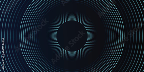 Obraz na plátně Blue abstract background with glowing circles