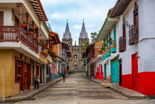 Billede på lærred Colombia, in Jardin, the church Basilica of the Immaculate Conception,