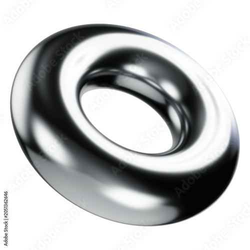 Chrome Abstract Shape 3d Render icon, Isolated Metal shape, Futuristic modern minimalist Y2K aesthetic, Transparent background, 3d illustration