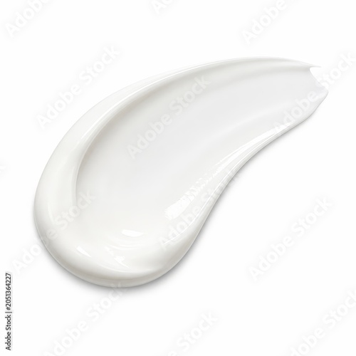 Smear of white cream for cosmetic or skincare advertising purposes