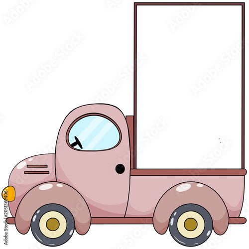cartoon truck isolated on white