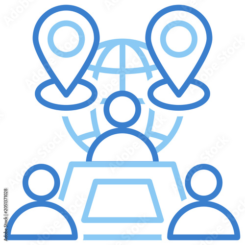 Картината върху платно Digital Nomad Dual Tone Outline Icon