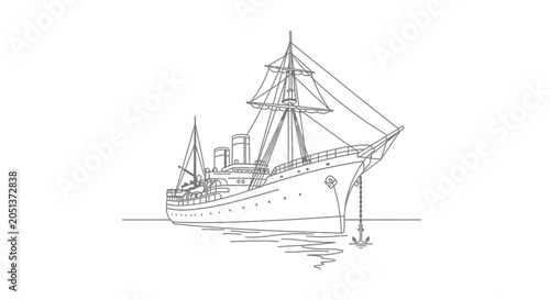 Vászonkép Vintage Sailing Ship Ocean Vessel.