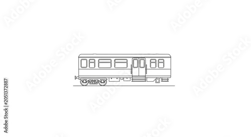 Tablou pe pânză Detailed drawing of a train carriage.
