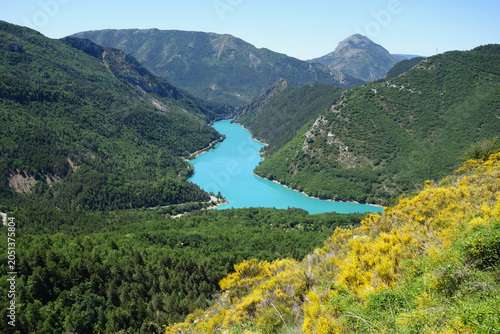 Obraz na płótnie Lac et barrage de Chaudanne