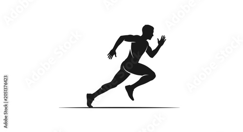 Dynamic Silhouette of a Sprinter in Motion.