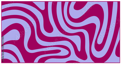 Abstract horizontal background with colorful waves. Trendy vector illustration in style retro 60s, 70s. Pastel colors handmade design 