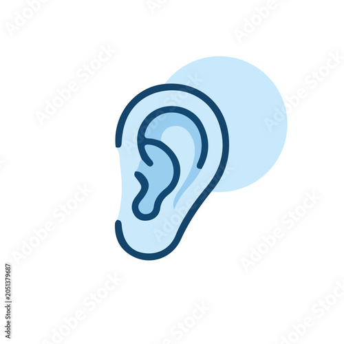 Minimalist Human Ear Icon for Hearing and Listening Concepts