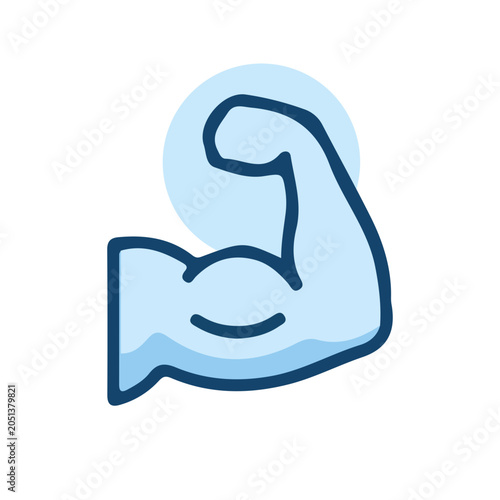 Strong Bicep Arm Muscle Icon for Fitness and Health
