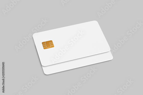 Blank Smart Credit Card Mockup with EMV Chip
