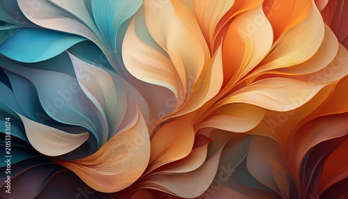 Abstract Smooth Flowing Petal Fabric With Warm To Cool Gradient And Soft Highlights For Background Design
