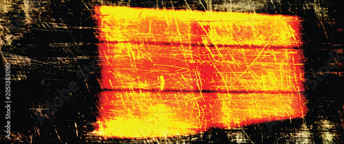 Canvas Print Abstract dark fire grunge vector background with blazing orange and red flames,