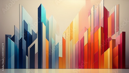 evolving rectilinear forms reach upward a bright studio shot with a spirited dutch angle dutch angle conceptual