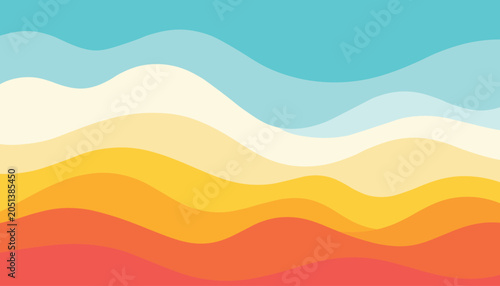 Φωτογραφία Abstract Warm Sunset Waves Landscape Background