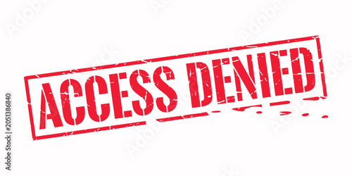 Quadro su tela Access denied grunge style red rubber stamp on white background