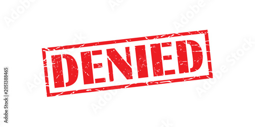 Foto Red distressed denied stamp icon for rejection status and declined applications
