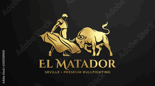 Foto Man fighting bull with cape.