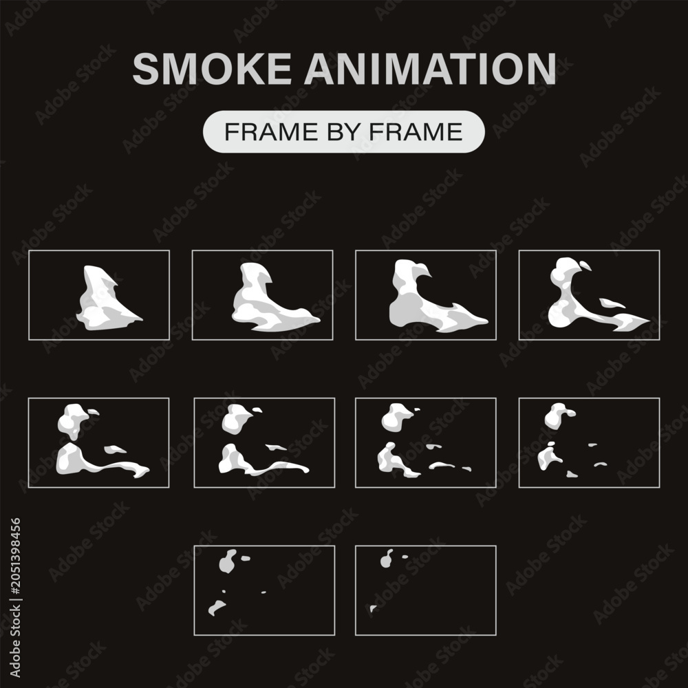 Obraz premium Smoke animation sprite sheet 2d fx