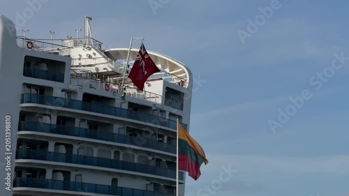 Passenger ship deck in Klaipeda harbor