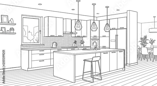 modern kitchen interior