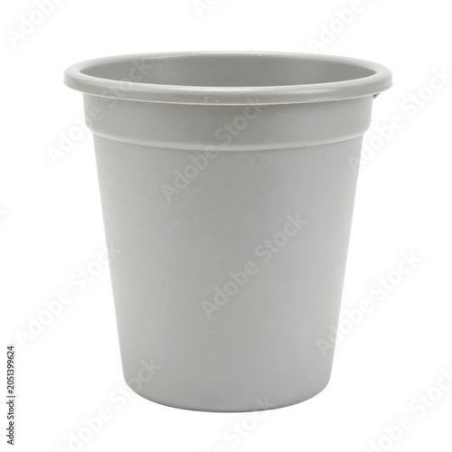 A plain, white, plastic container with a rounded rim designed for gardening, plant display