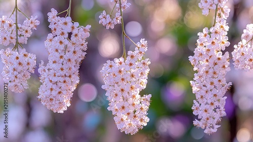 Delicate Pink Cherry Blossoms in Soft Spring Sunlight