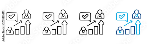 Obraz na plátně Escalation Icon Different Style Outline Collection Set Vector Illustration