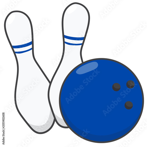 Bowling Pins Cartoon Illustration