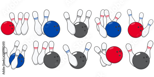 Bowling Pins Cartoon Illustration