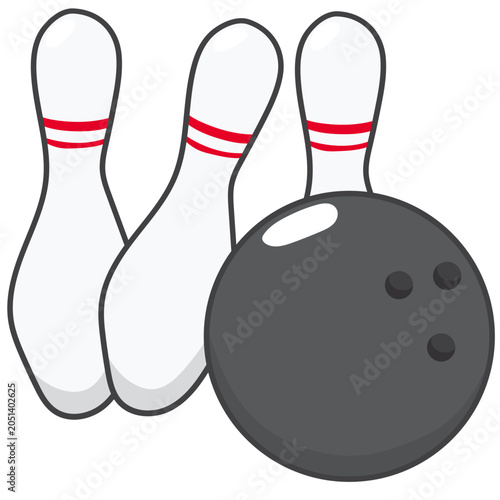 Bowling Pins Cartoon Illustration