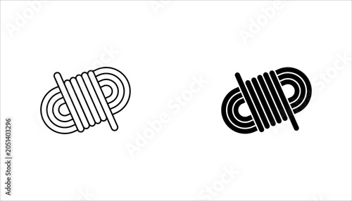 Foto Simple rope knot outline icon set