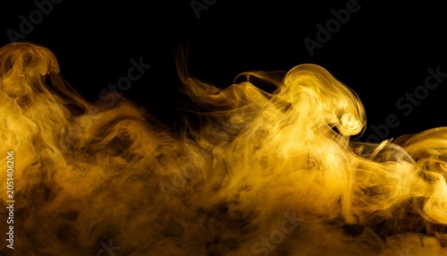 Golden Smoke Overlay Isolated Yellow Fog Mist Effect For Creative Background And Photo Editing On Transparent Backdrop