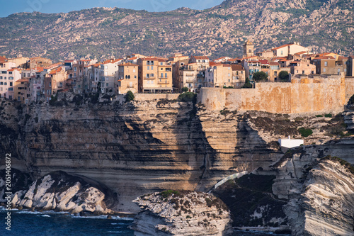 Aerial view of Bonifacio, Corsica, France.