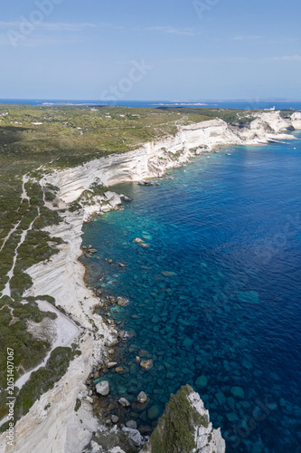 Aerial view of Bonifacio, Corsica, France.