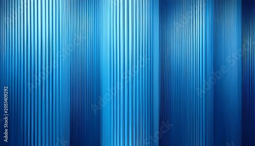 Modern Blue Ribbed Glass Background With Abstract Vertical Fluted Texture