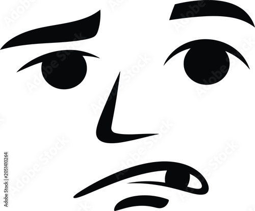 Foto Sad face emoticon with frowning expression