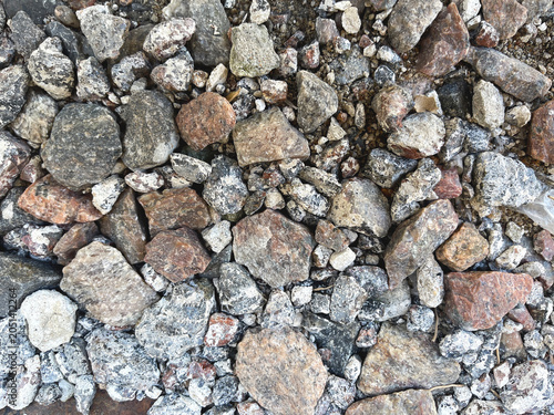 Natural Gravel and Rough Stone Texture Background From Top View Close Up