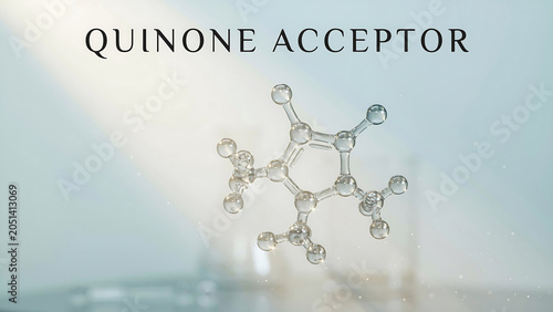 Quinone acceptor molecule structure with transparent background for science and chemistry concepts  molecular model