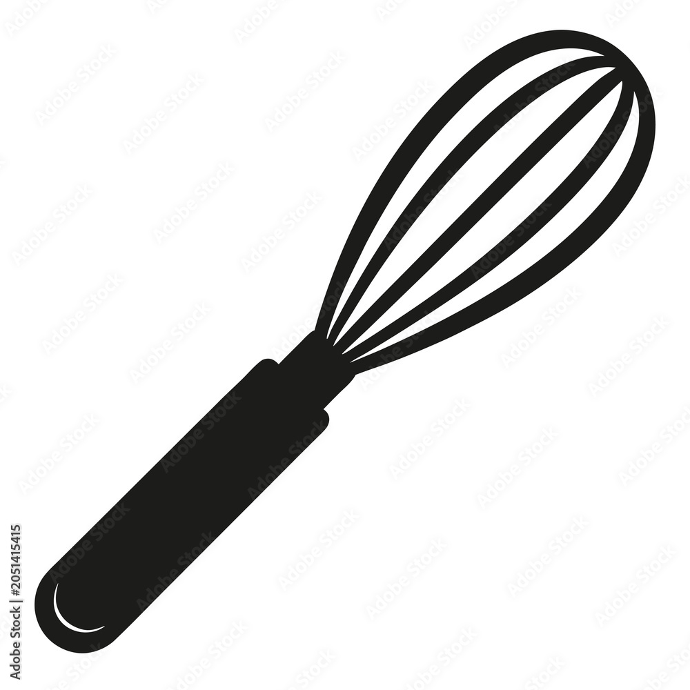 Fototapeta premium Black and white kitchen whisk illustration perfect for culinary and cooking related concepts