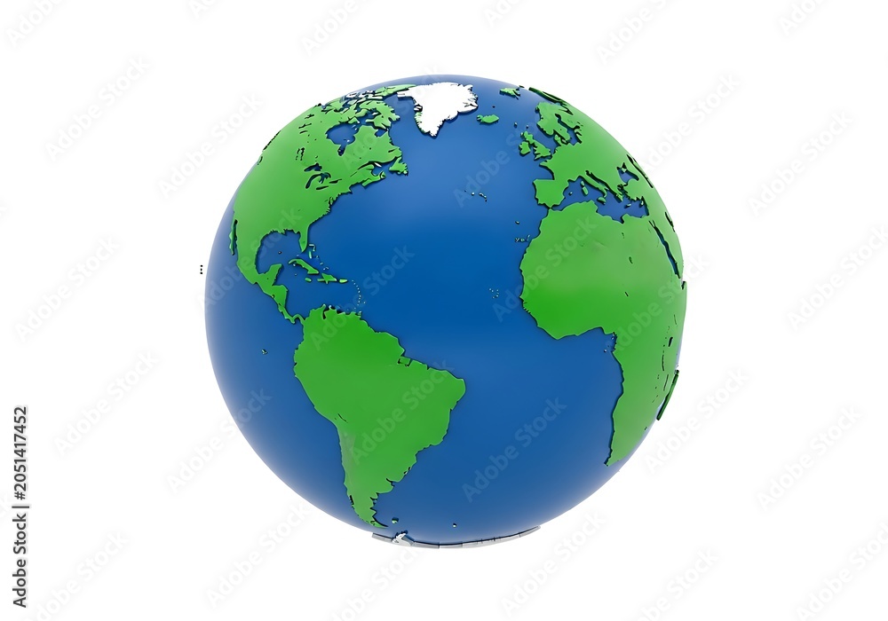 Fototapeta premium Earth globe with land and water view