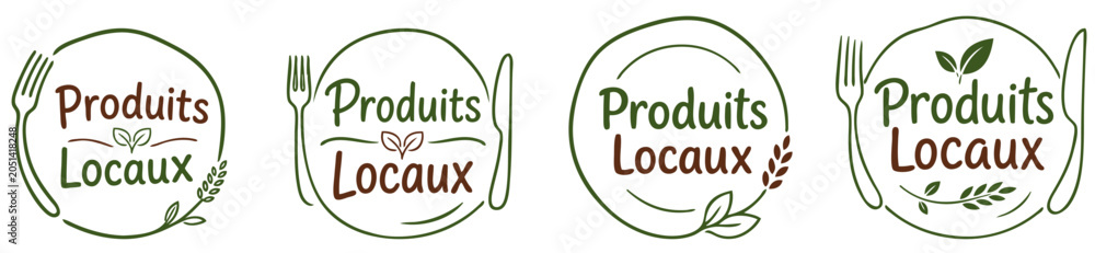 Obraz premium Logo assiette : produits locaux