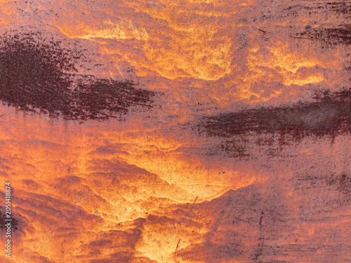 Abstract Rusted Metal Surface With Weathered Texture and Corrosion Patterns