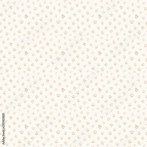 Mini Meadow Blooms Cream Seamless Pattern  