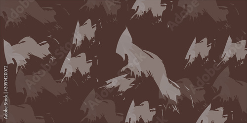 Fotografie Monochromatic brown abstract background with jagged brush strokes and shadow pla