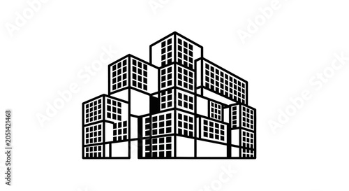 Modern City Buildings Towering High Rise.
