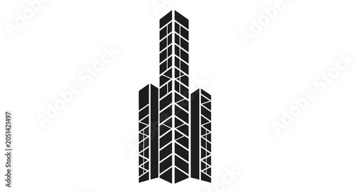 Modern Skyscraper Building Architecture Design.